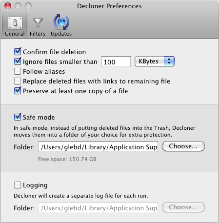 Decloner general preferences